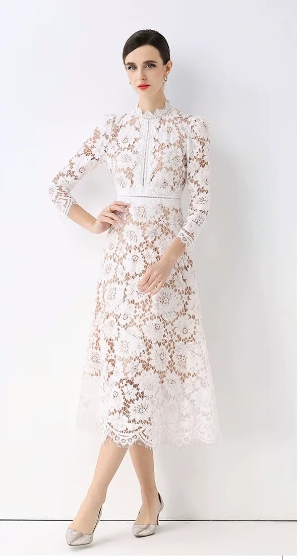Vestido blanco midi recto