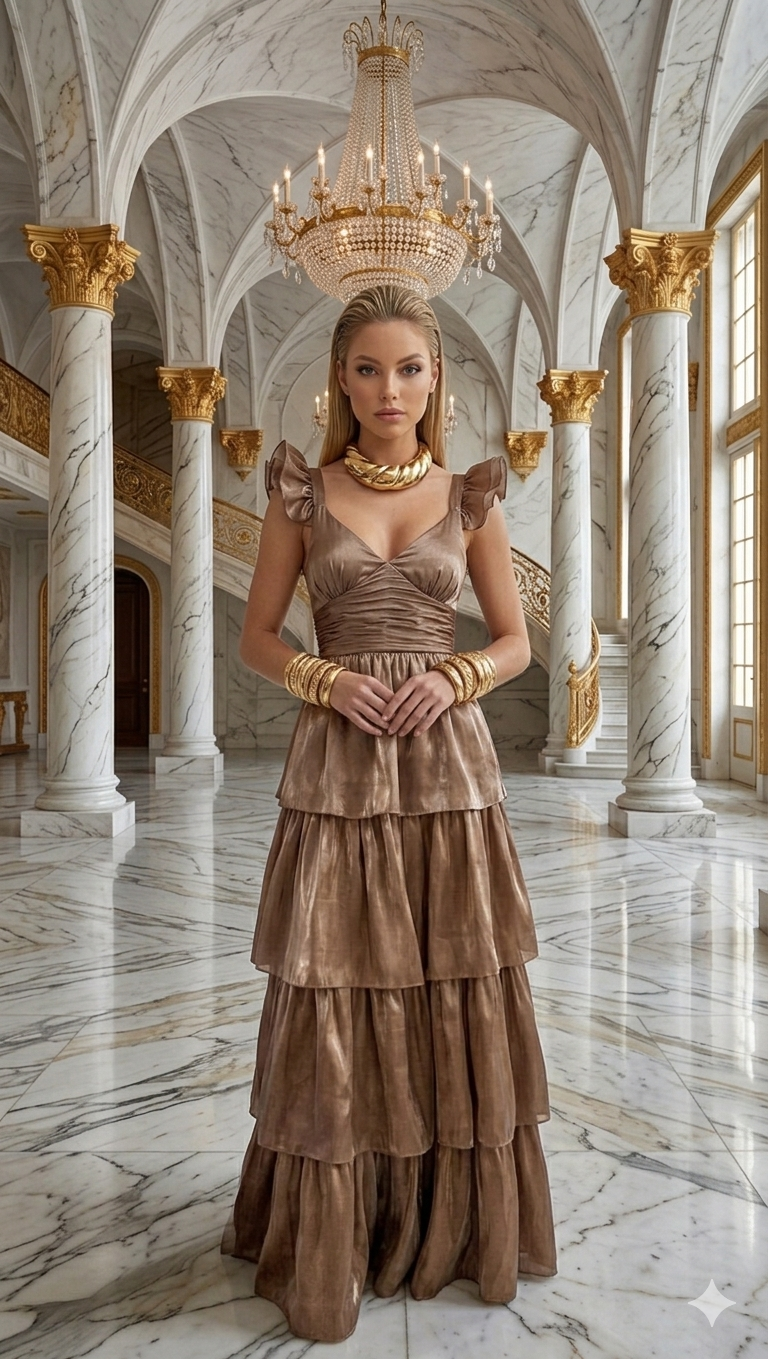 Vestido champagne