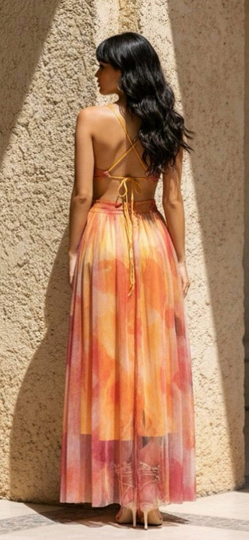 Vestido naranja tirantes