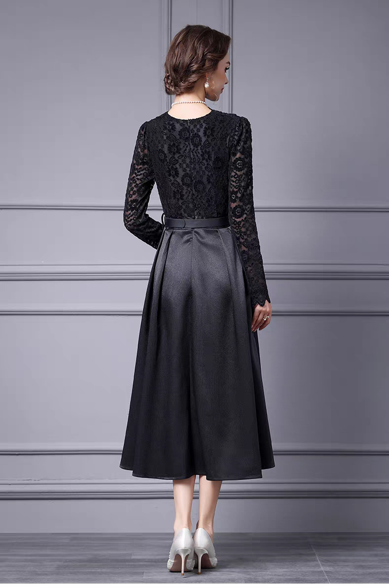 Vestido elegante encaje negro