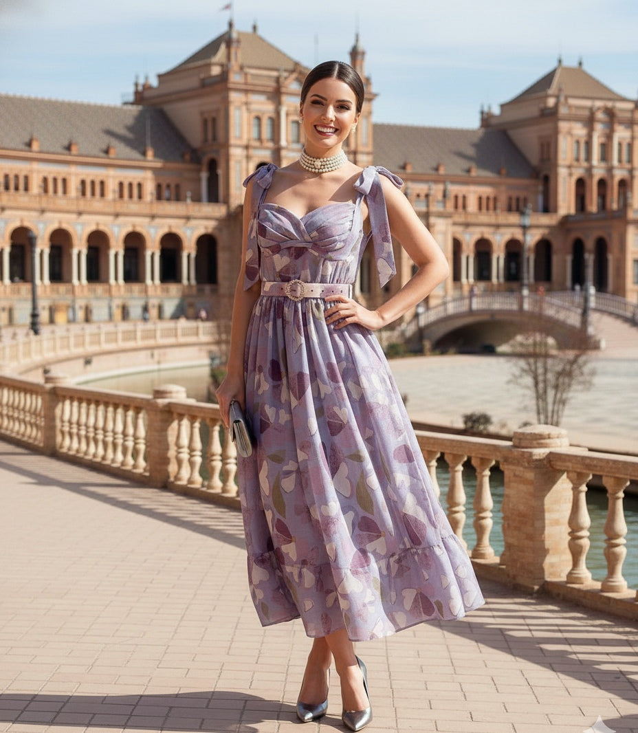 Vestido lila tirantes