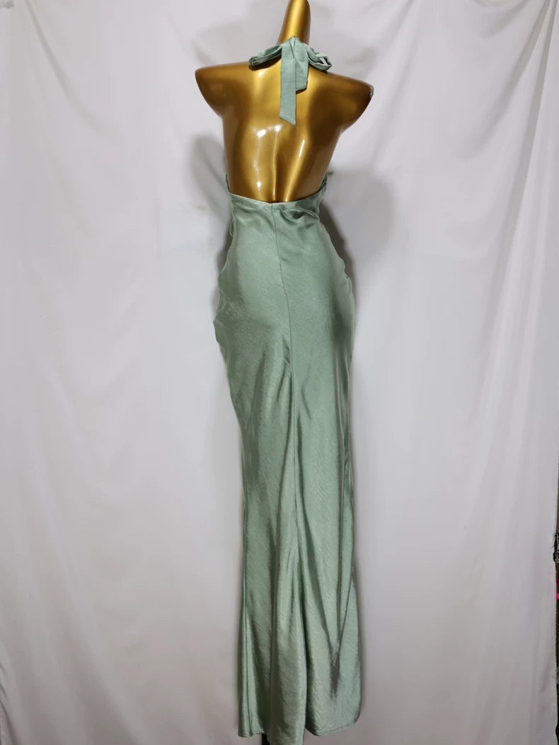 Vestido Halter verde menta