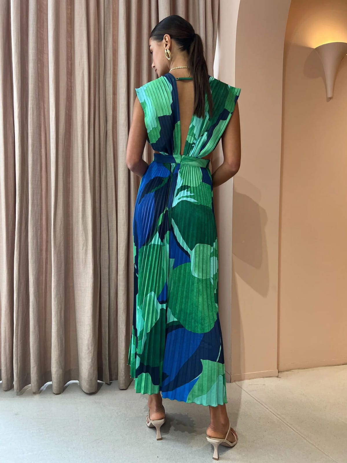 Vestido verde azul