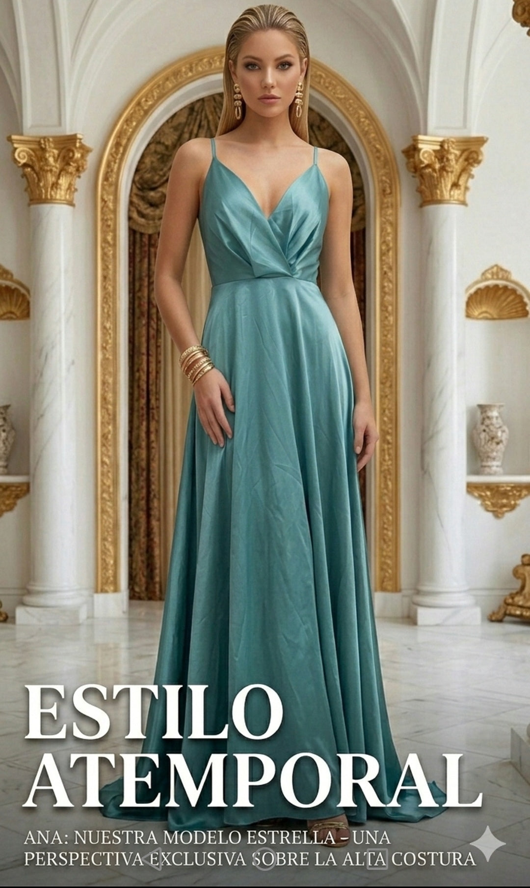 Vestido turquesa largo