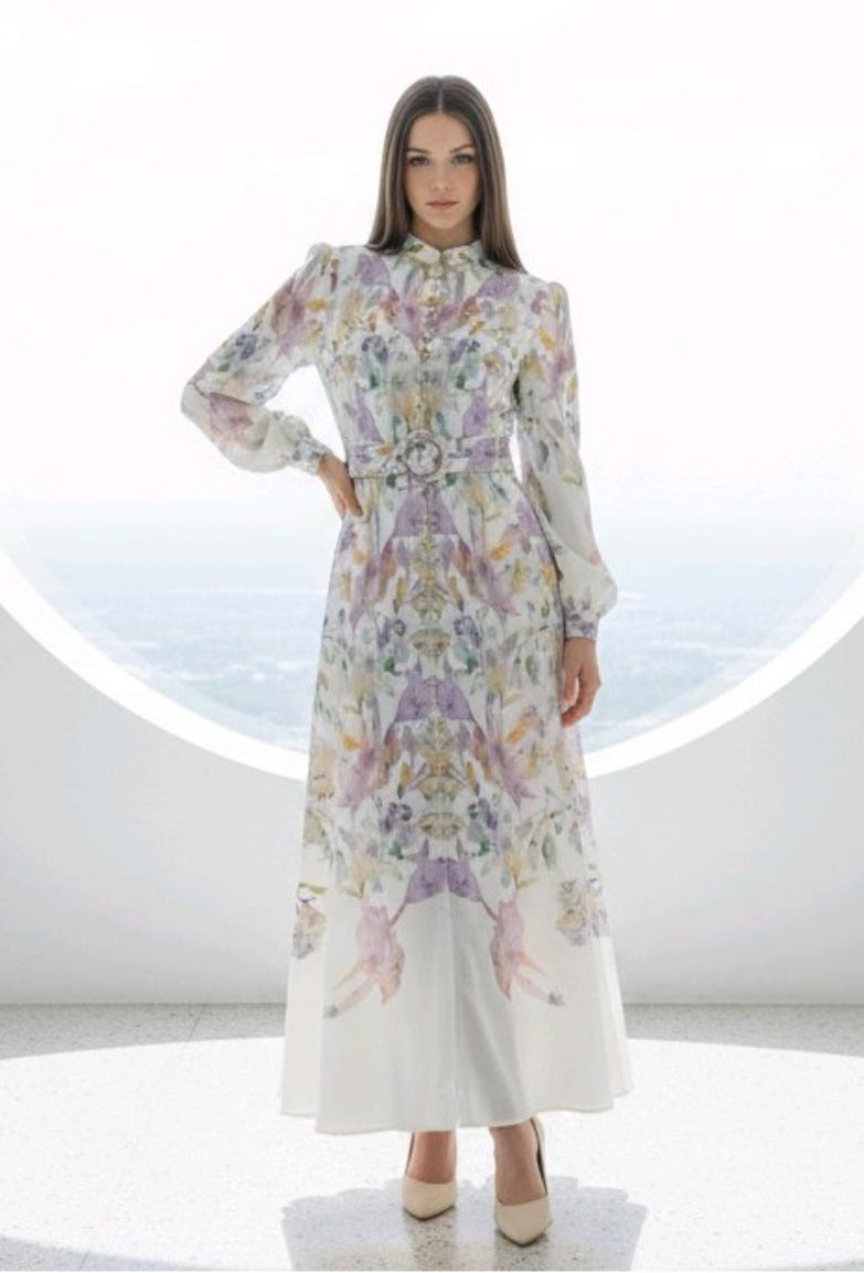 Vestido midi floral