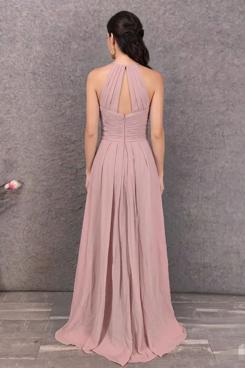Vestido palo de rosa halter