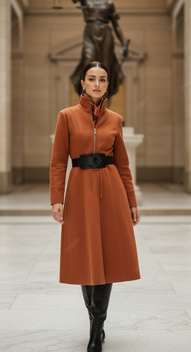 Vestido terracota gamuza